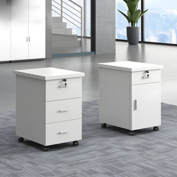 Pedestal drawer white in colour